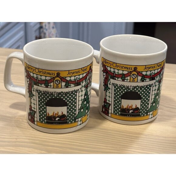 Vintage Retro Kitsch Christmas Joy Noel Teddy Mug English Holiday   Cute set 2 - Picture 2 of 9